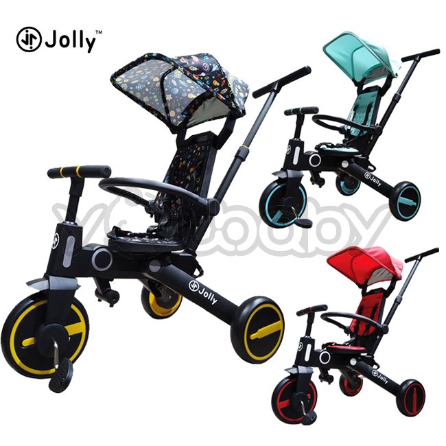 英國 JOLLY SL168 兒童三輪車.可收折三輪車.折疊可控手推車