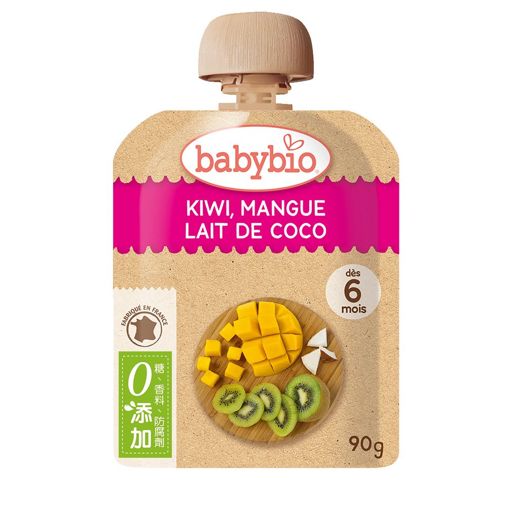 寶寶果泥 寶寶副食品 法國Babybio 生機奇異果芒果椰奶纖果泥