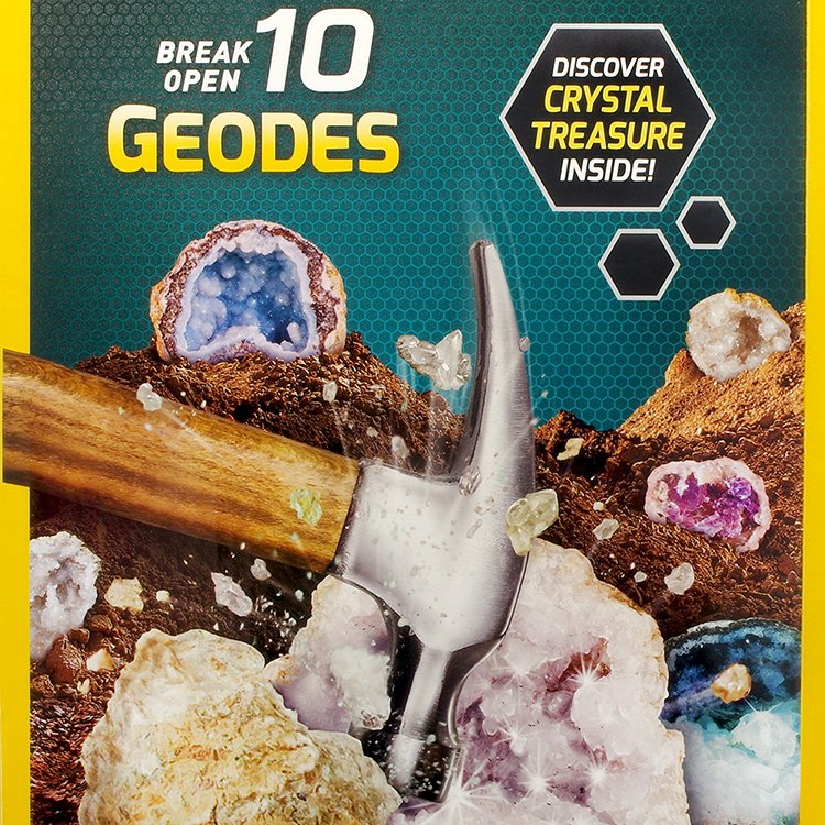 又敗家@國家地理天然礦石BREAK OPEN挖掘水晶寶石NGGEO10(10塊入)雷公蛋剖石體驗-成為地質學家石英結晶岩石收藏家Premium Geodes