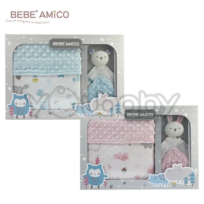 BEBE Amico 童趣故事(貝貝豆) -四季毯禮盒(+安撫巾) 魔豆四季毯/童毯/冷氣毯