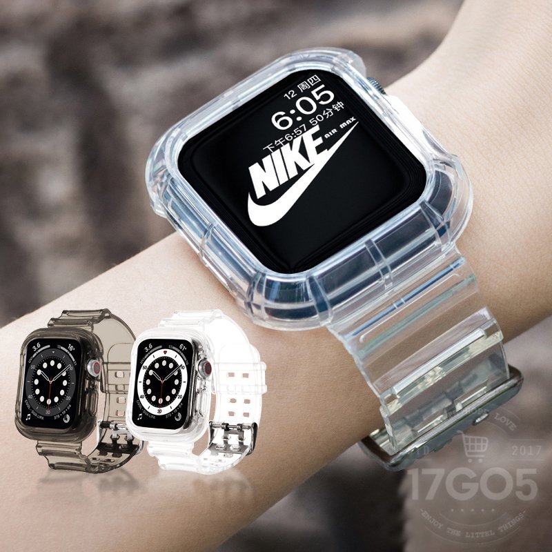 AppleWatch 透明 一體式 保護殼 錶帶 蘋果手錶 Apple Watch 1 2 3 4 5 6 7 8