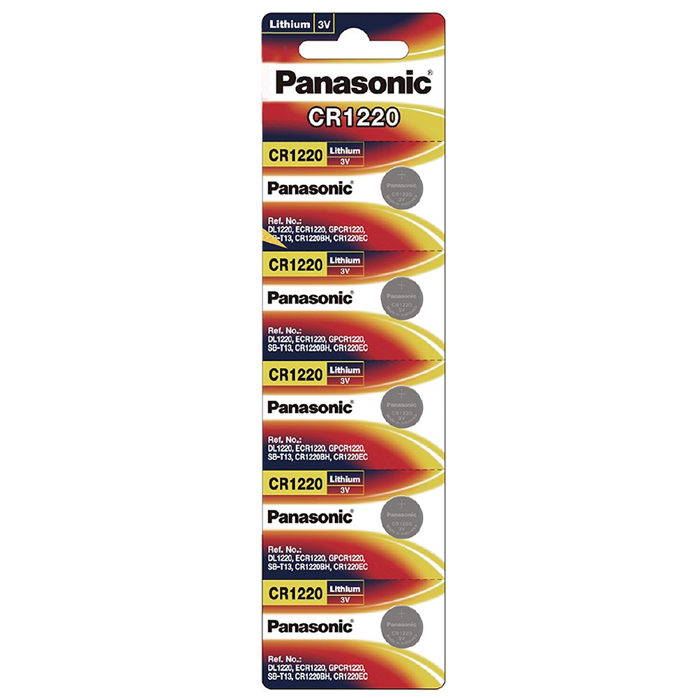 【國際牌Panasonic】CR1220鋰電池3V鈕扣電池 單卡5顆入 排裝(公司貨)