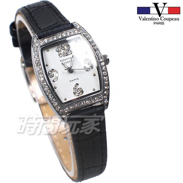 valentino coupeau范倫鐵諾 酒樽型 典藏時刻 鑲鑽 不銹鋼錶框 女錶 白色 防水手錶 V12181B白小