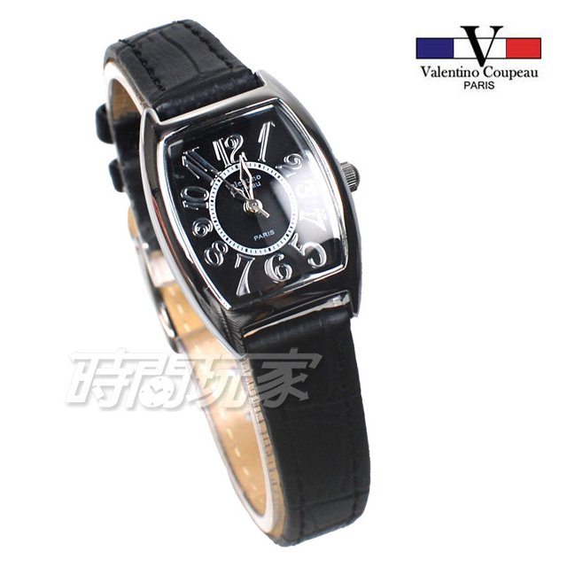 valentino coupeau范倫鐵諾 酒樽型 典藏時刻 不銹鋼錶框 女錶 黑色 防水手錶 V12181D黑小