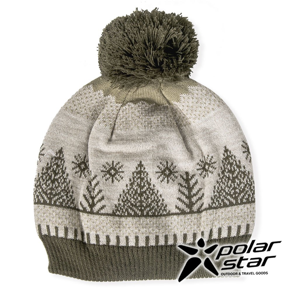 【PolarStar】女花色保暖帽『綠米』P21603 毛球帽.針織帽.毛帽.毛線帽.帽子
