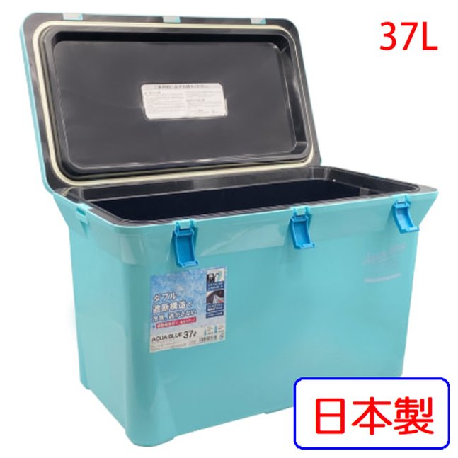 【台灣黑熊】K-one 卡旺 LIVEWELL 日本製 冰桶 保冷箱 保溫箱 37L-Tiffany藍