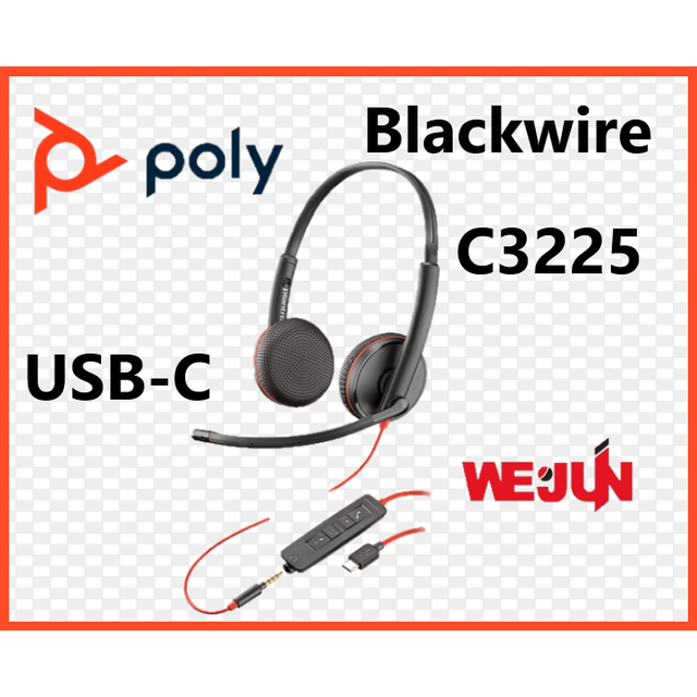 預購) Plantronics Blackwire C3225 雙耳頭戴UC耳機,USB-C Type-C/3.5