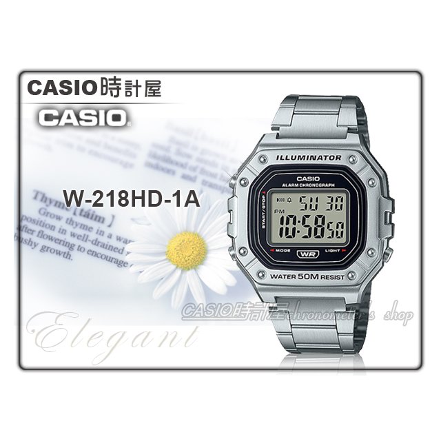 CASIO 時計屋卡西歐手錶W-218HD-1A 電子- PChome 商店街