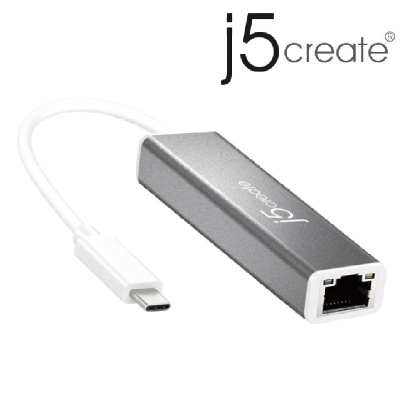 j5 create 凱傑 JCE133G USB Type-C 超高速 外接 有線網路卡