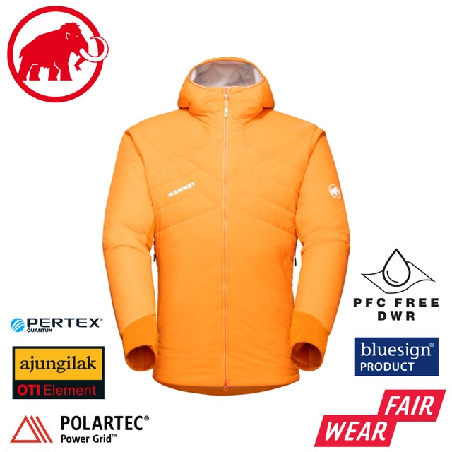 【MAMMUT 瑞士 男 Flex Hooded Jacket 機能化纖連帽外套《深輻射黃/切達》】1013-02150