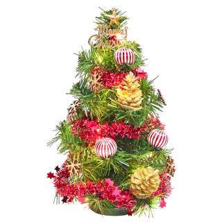 摩達客 台製迷你1尺(30cm)裝飾聖誕樹(木質雪花系)+LED20燈銅線燈(暖白光/USB電池兩用充電)