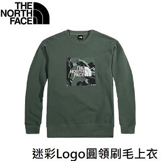 the north face 迷彩 logo 圓領刷毛上衣 綠 nf 0 a 5 azjv 1 t