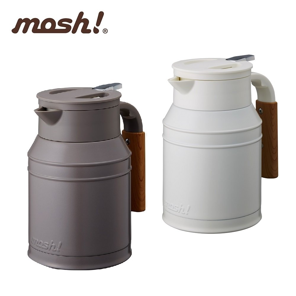 公司貨現貨【日本MOSH!】1公升大容量不銹鋼復古風牛奶罐保溫保冷壺1L 牛奶白 DMTK1.0 大口徑易清洗