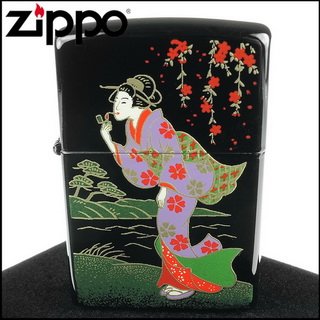 ◆斯摩客商店◆【ZIPPO】日系~本金蒔繪-江戶時代之風中女郎-傳統工藝加工打火機