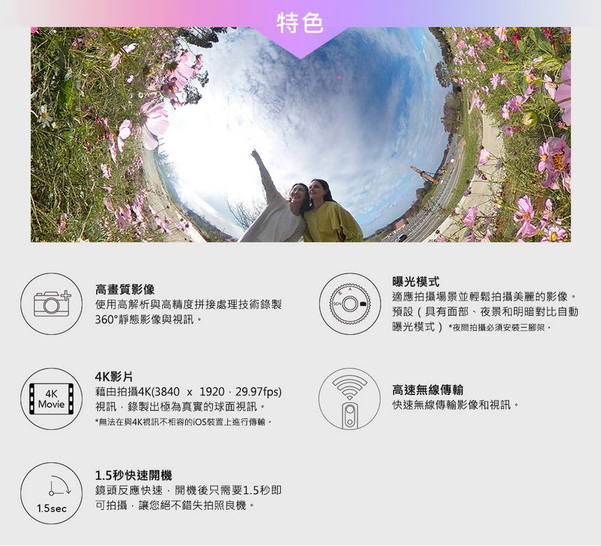 Ricoh THETA SC2炫彩夜拍機360_藍色( THET - 諾亞數位精品｜PChome商店街