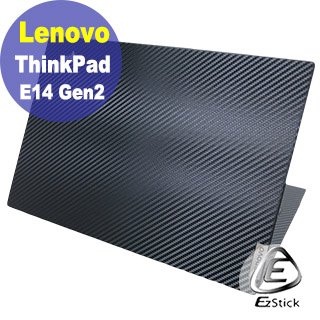 【Ezstick】Lenovo ThinkPad E14 Gen2 黑色卡夢膜機身貼 DIY包膜