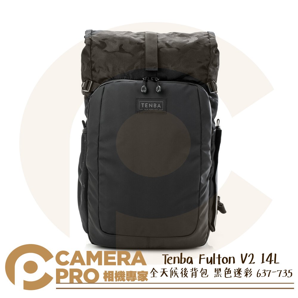 ◎相機專家◎ Tenba Fulton V2 14L 全天候後背包 相機包 黑色迷彩 防潑水布料 637-735 公司貨