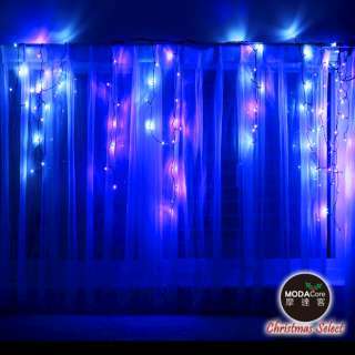 摩達客-LED燈100燈冰條燈聖誕燈情境裝飾燈-藍白光-附贈IC控制器