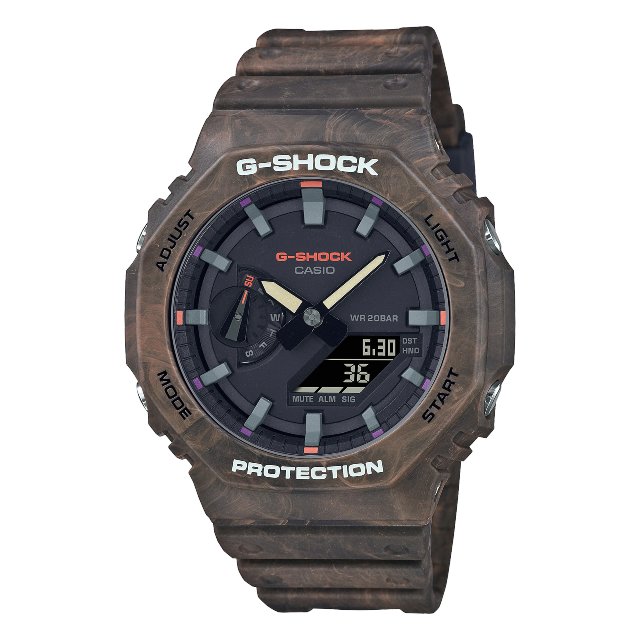CASIO 卡西歐 GA-2100FR-5A / G-SHOCK系列 戶外休閒雙顯腕錶 / 大地迷彩 45.4mm
