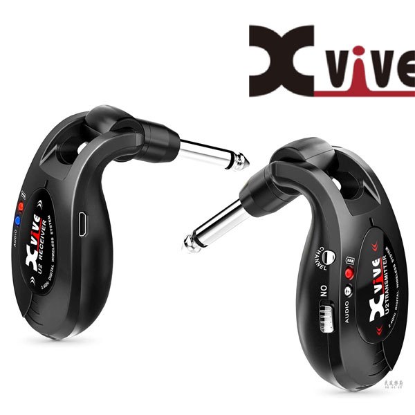 《民風樂府》Xvive U2 無線發射 / 接收器組 樂器無線導線 USB充電 4個頻道 黑/灰/紅三色