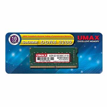 UMAX SO-Dimm DDR4 3200 16GB 2048X8 筆記型記憶體