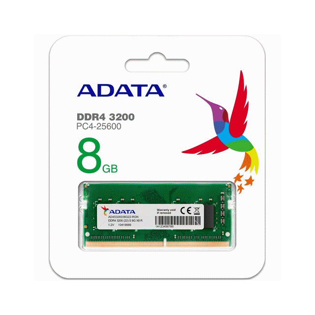威剛 DDR4-3200 8GB*1 CL22 FOR NB(全機適用) 記憶體