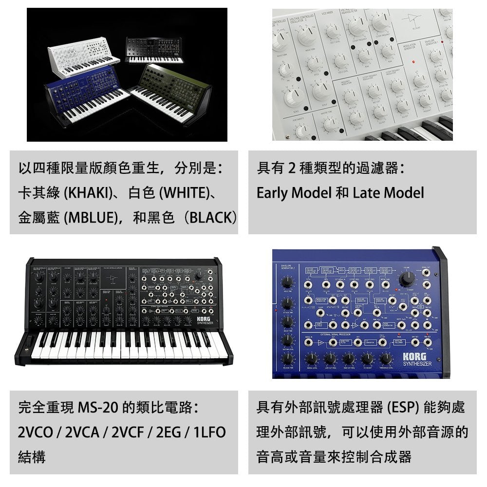 KORG】MS-20 FS經典復刻版類比合成器限量四色- PChome 商店街