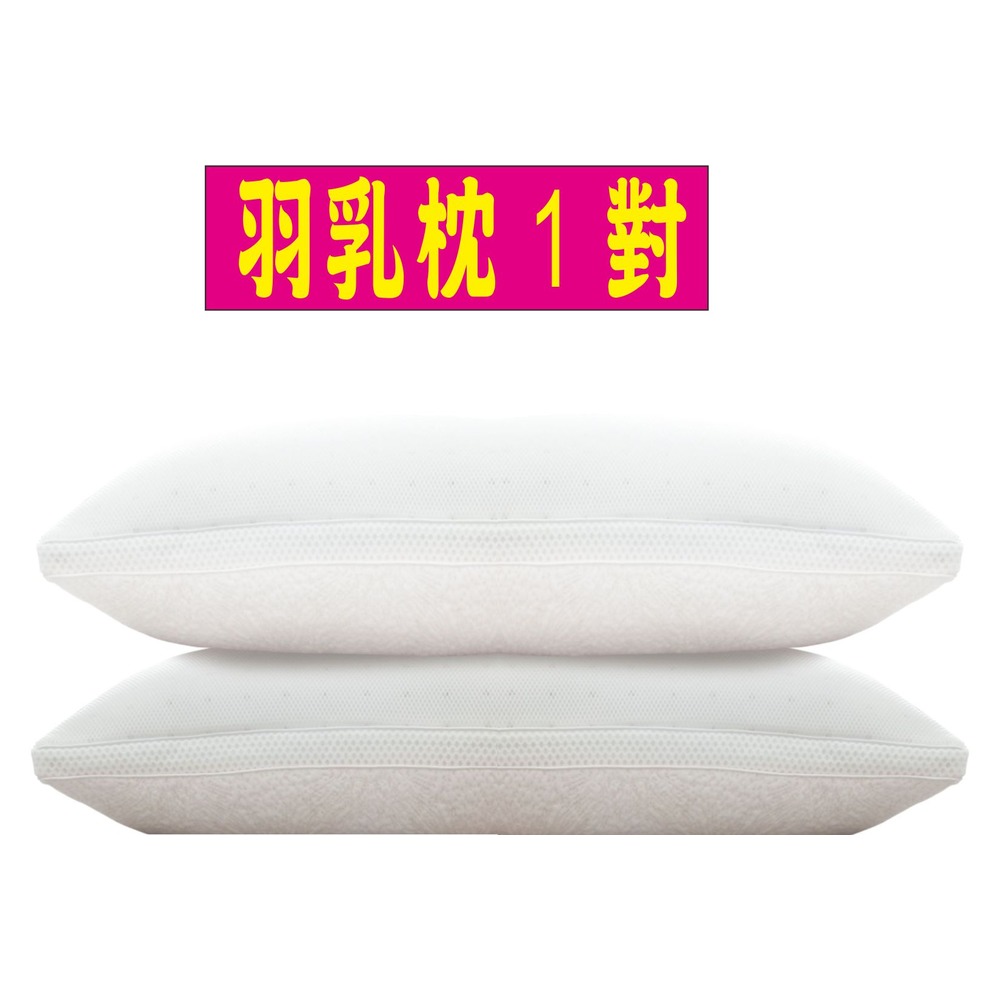 【小綿羊】睡好覺超柔軟2代 五星飯店特級羽絲乳膠枕頭1對