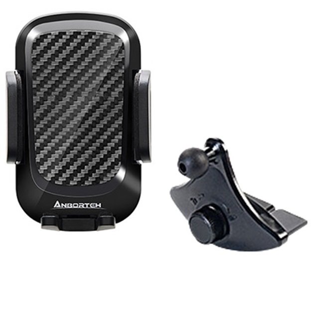 車資樂㊣汽車用品【AA300160】安伯特 按壓型 棘輪夾緊式 旋鈕CD槽固定式手機架