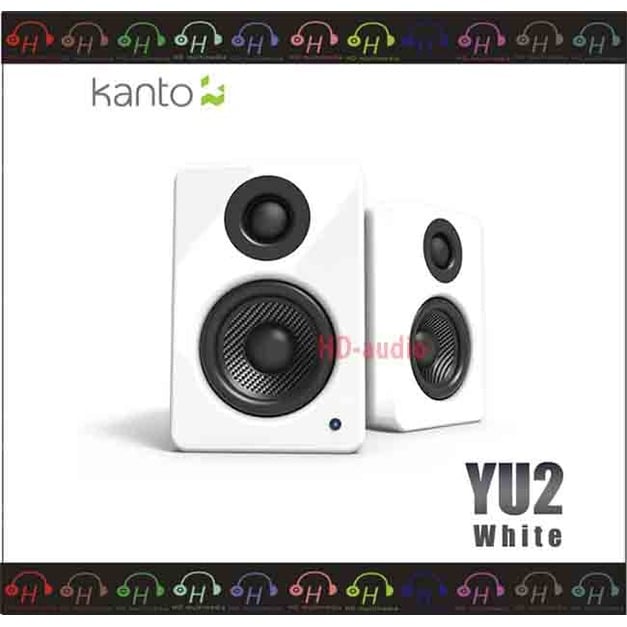 現貨弘達影音多媒體 Kanto 加拿大 YU2 立體聲書架喇叭3.5mm立體聲/USB輸入內附變壓器可接重低音喇叭白色
