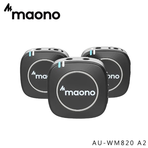 EGE 一番購】Maono【WM820 A2｜1對2】2.4G 無線領夾式麥克風 超輕巧自動配對【公司貨】