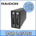 RAIDON GR3660-BA31 USB3.2 Gen2 Type-C 2bay 磁碟陣列硬碟外接盒