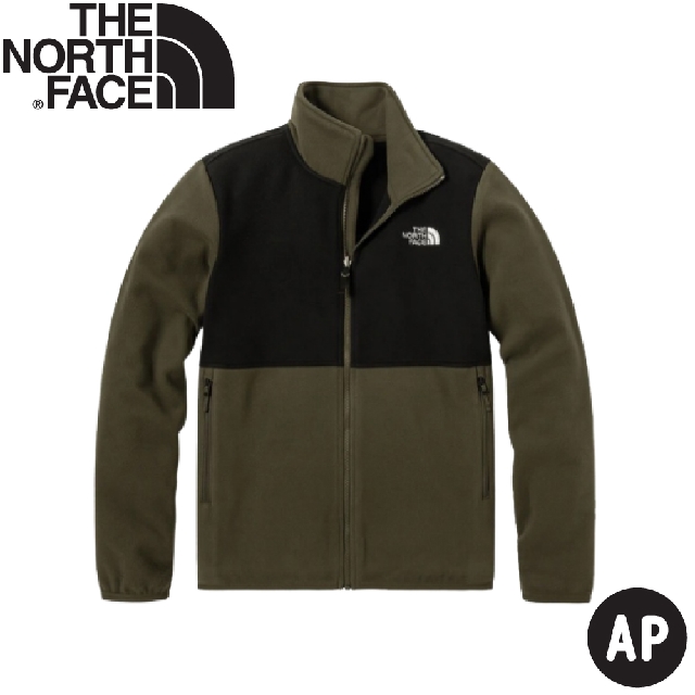 【The North Face 男 TKA200 ZIP-IN可套式刷毛保暖外套 AP《黑綠》】4NA3/刷毛外套/立領外套