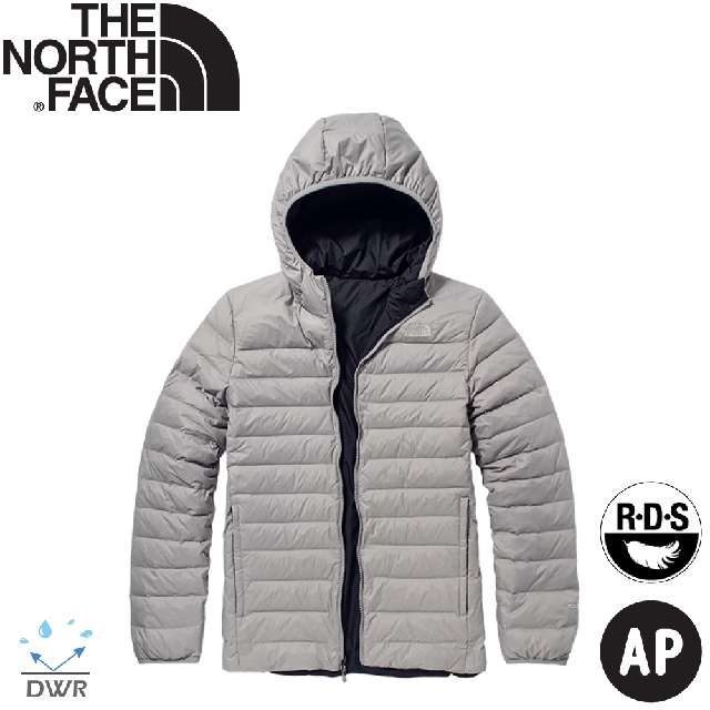 【The North Face 男 可套接防潑羽絨外套《灰》】4NG3/保暖外套/防潑水外套/連帽外套
