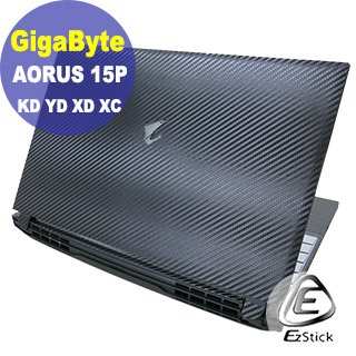 【Ezstick】Gigabyte AORUS 15P KD YD XD XC 黑色卡夢膜機身貼 DIY包膜