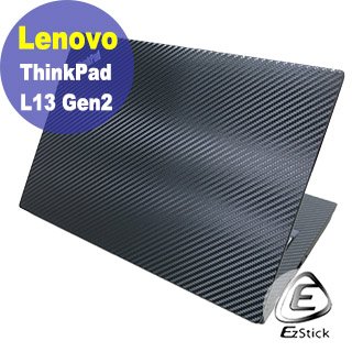 【Ezstick】Lenovo ThinkPad L13 Gen2 黑色卡夢膜機身貼 DIY包膜