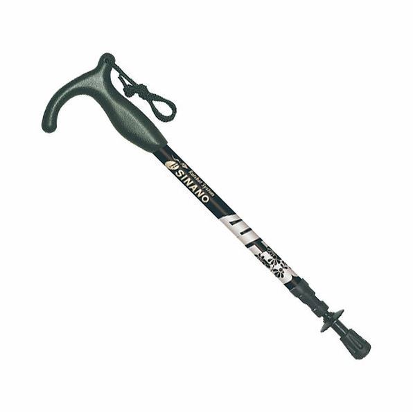 《狐狸家族-Sinano》4C-R四節式郊山專用杖(T型杖 助行器 鋁合金登山杖) 4CR 芝麻黑