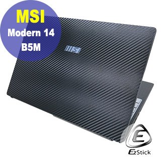 【Ezstick】MSI Modern 14 B5M B11MOU 黑色卡夢膜機身貼 DIY包膜