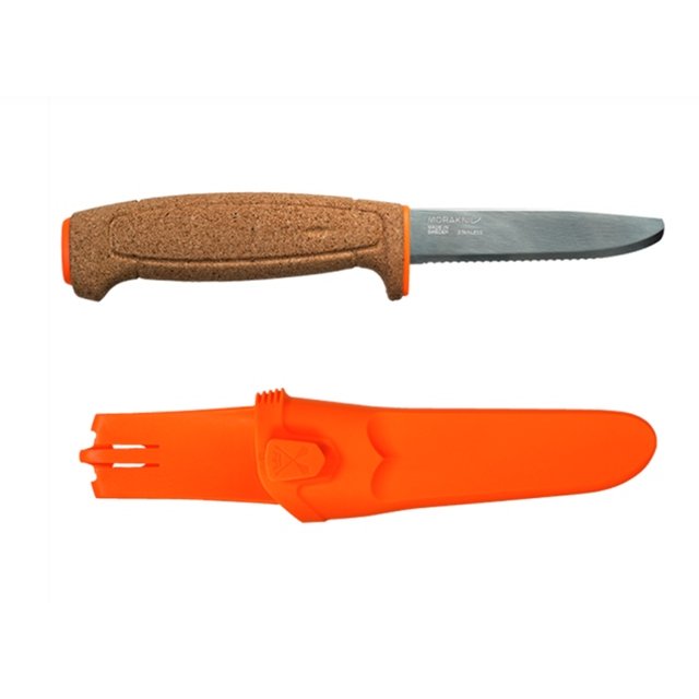 ├登山樂┤瑞典 MORAKNIV 不鏽鋼鋸齒浮刀 (軟木握柄) 橘 Floating Knife SRT Safe # 13131
