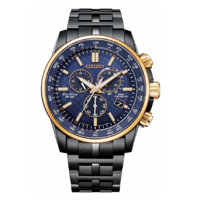 CITIZEN 星辰錶 CB5889-84L 代言人款 Gent's時尚男錶/ 時尚型男光動能電波對時三眼腕錶 / 藍面 42.5mm