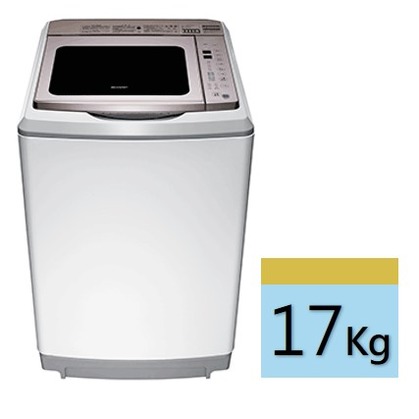 SHARP夏普 17公斤直立式洗衣機ES-SDU17T【超震波洗淨/全景式緩降上蓋/觸控面板/自動槽洗淨/台灣製造】