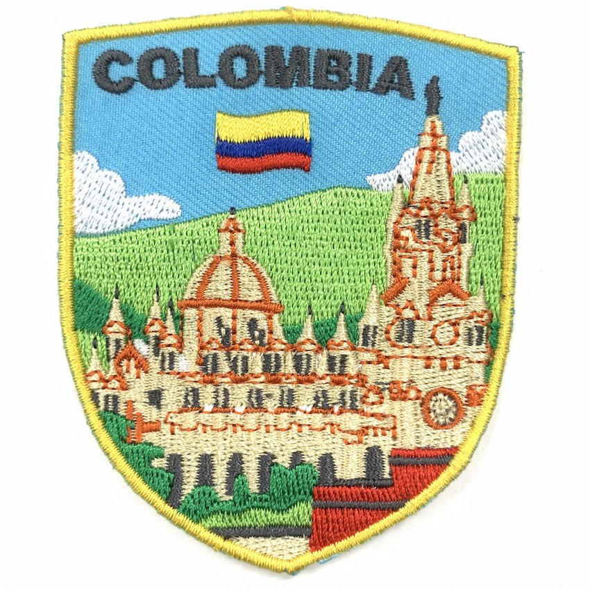 哥倫比亞 教堂地標 背膠刺繡布章 貼布 布標 燙貼 徽章 肩章 識別章 背包貼