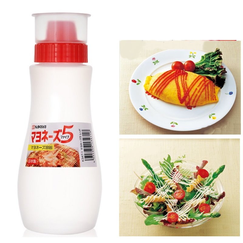 asdfkitty*日本製 NAKAYA五孔醬料罐-380ML-紅色-淋大阪燒-鬆餅-章魚燒-巧克力醬-沙拉醬