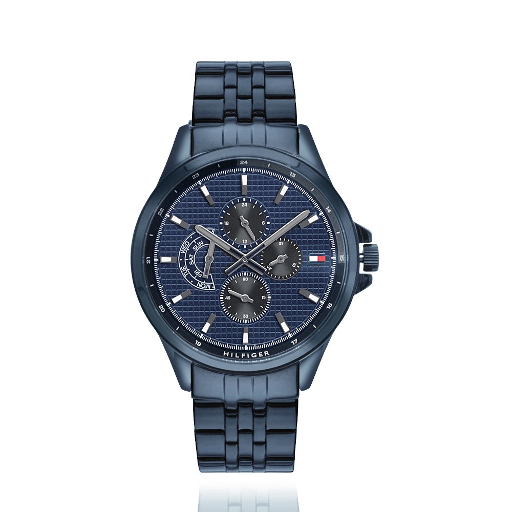 Tommy Hilfiger | 藍鋼 x 藍色三眼 x 藍色不鏽鋼腕錶 (1791618)