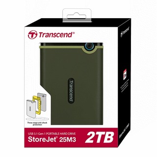 【綠蔭-免運】創見 StoreJet 25M3G(薄型) 2TB行動硬碟(USB3.0)軍綠