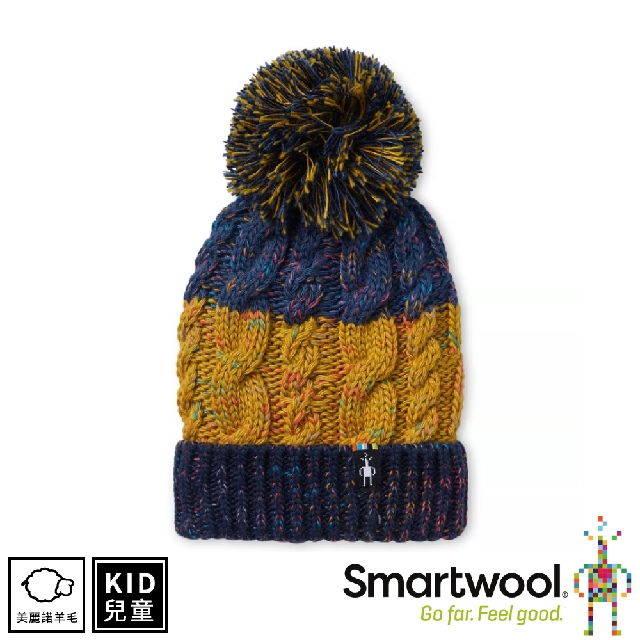 【SmartWool 美國 兒童 Isto Beanie 毛球保暖毛帽《金黃橄欖》】SW011497/針織帽/羊毛帽/保暖帽