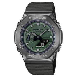 【現貨】CASIO/ G-SHOCK/ 沉穩灰綠金屬質感八角形錶殼/ GM-2100B-3A