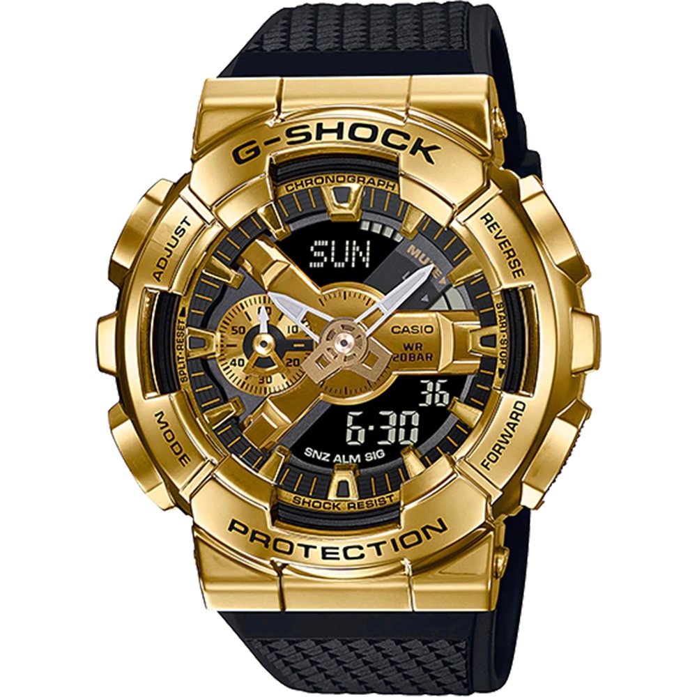 CASIO/ G-SHOCK/ 重工業風金屬雙顯手錶/ GM-110G-1A9
