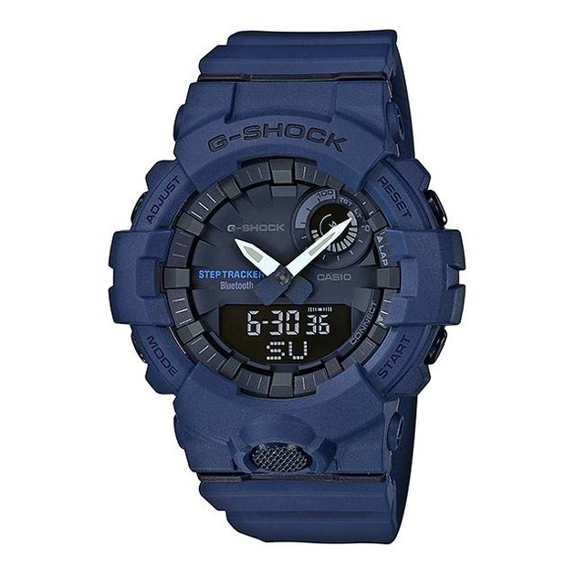 CASIO/ G-SHOCK/ 時尚藍牙雙顯男錶-藍/ GBA-800-2A
