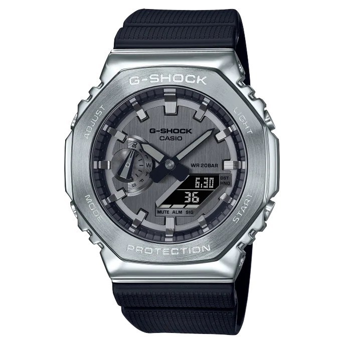 【預購】 CASIO/ G-SHOCK/ 簡約獨特金屬質感八角型錶殼/ GM-2100-1A